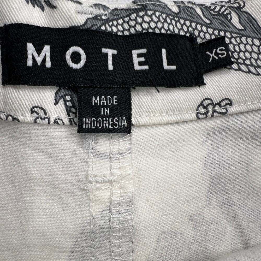 MOTEL Rocks Zoven Trousers Dragon Rope White High Waist 32" Inseam Size M - Picture 4 of 14